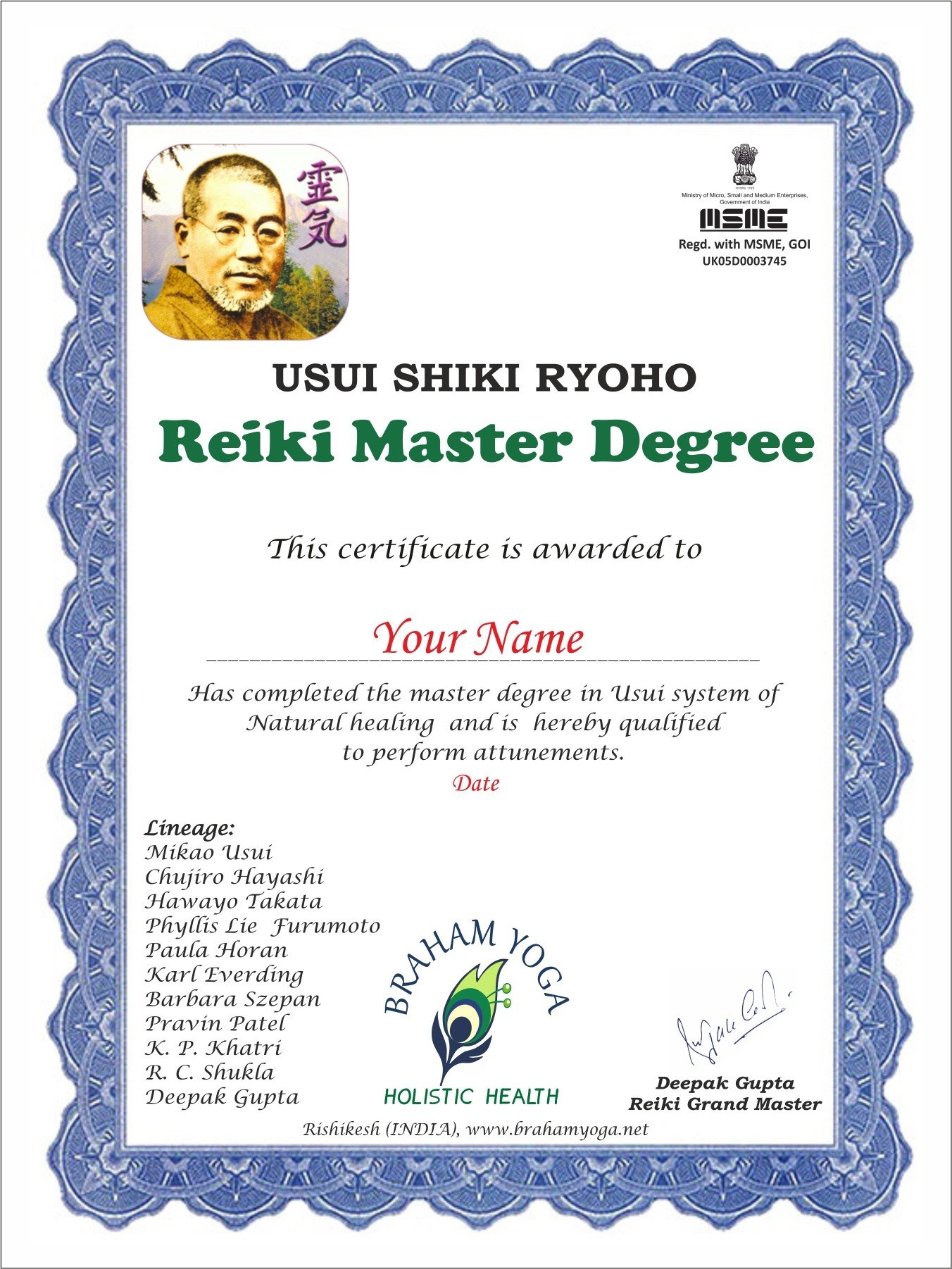 Reiki Master Degree