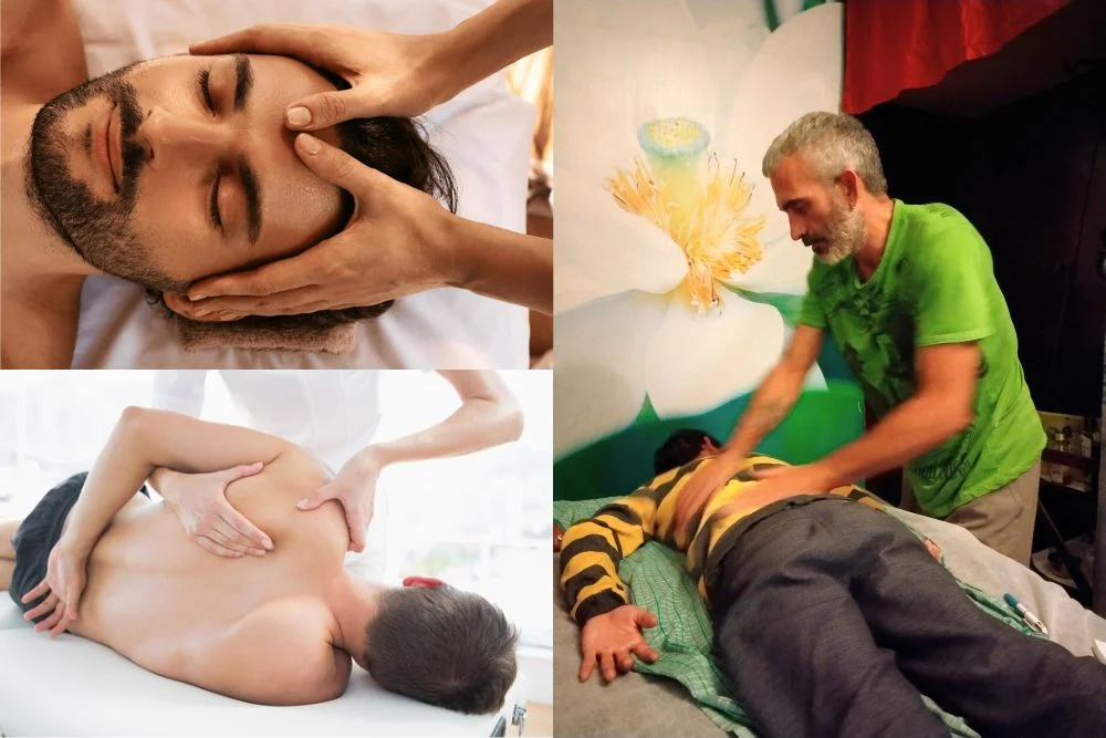 Head, shoulder, and back massage